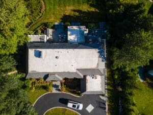 Custom DaVinci slate shingle matching performed during Winnetka roof addition project